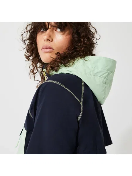 Lacoste Sweter Z Kolorowymi Akcentami granatowy