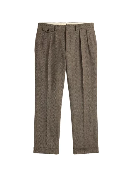 Pantaloni Ralph Lauren Rrl cu model herringbone maro
