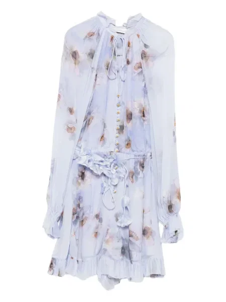 Kombinezon Zimmermann s cvjetnim printom s volanima ljubičasta