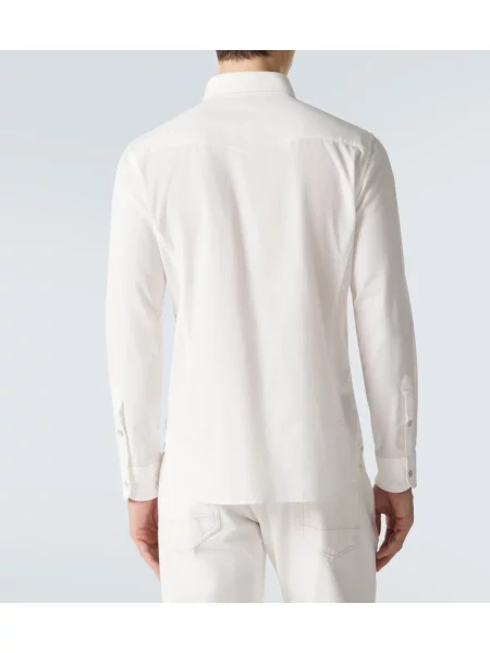 Cămașă Tom Ford de catifea cord alb