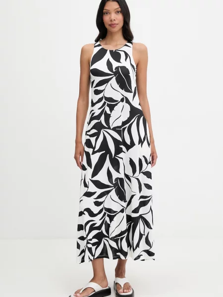 Max Mara Beachwear rochie cu vâscoză PASTE negru
