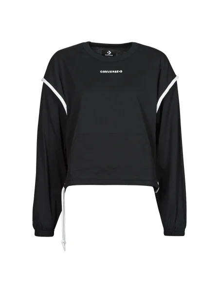 Hosszú ujjú jersey hosszú maxi ruha Converse fekete