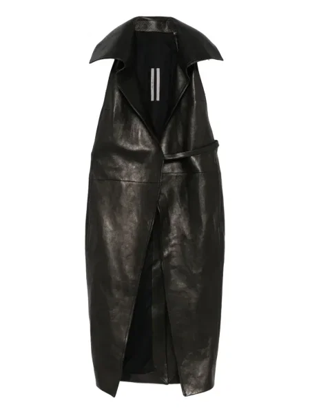 Кожено палто Rick Owens черно