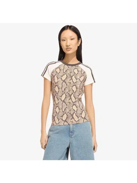 Tricou adidas Snake Print Cali Tee Linen/ Magic Beige L bej