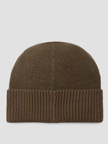 Шерстяная шапка Boss коричневая
