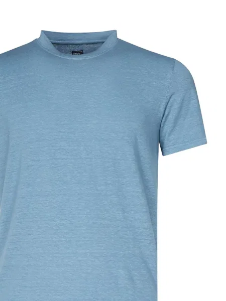 Tricou Fedeli de in melange scurt albastru