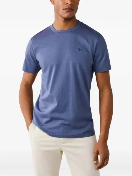 Tricou Hackett London cu autograf albastru