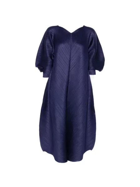 Rochie midi Pleats Please Issey Miyake albastru