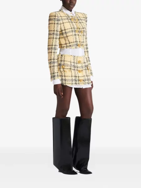 Fustă Balmain din tweed galben
