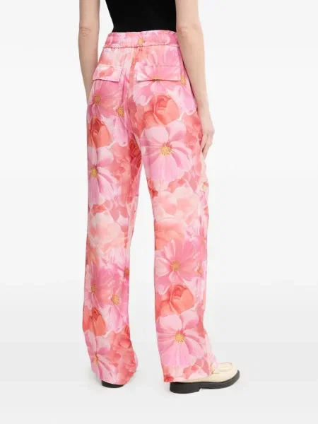 Pantaloni Marc Aurel cu model floral cu imagine roz