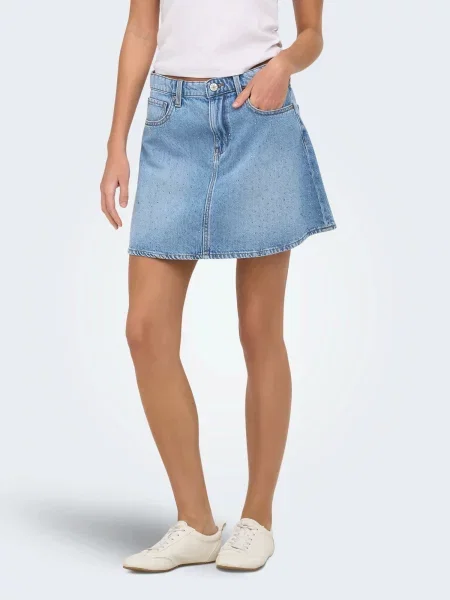 ONLY Fustă ONLEDEN denim albastru