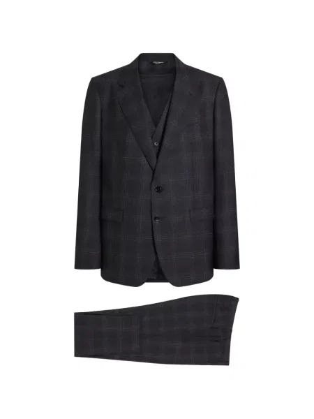 Costum Dolce & Gabbana de lână în carouri gri