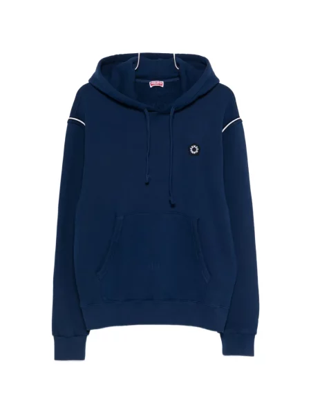 Hanorac cu glugă Kenzo cu aplicații albastru