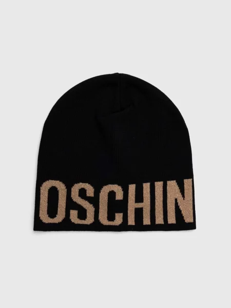 Moschino czapka z wełną beżowa