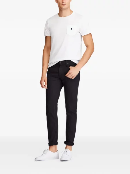 Tricou polo Polo Ralph Lauren cu glugă cu blană cu broderie roșu
