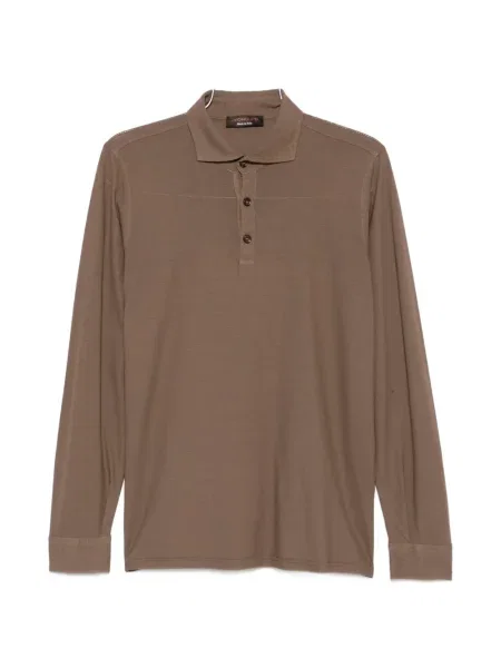 Lung tricou polo Jeordie's maro