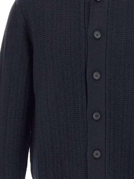 Vlněný kardigan Filippo De Laurentiis modrý