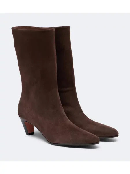 Cizme scurte Aquazzura din piele de căprioară maro