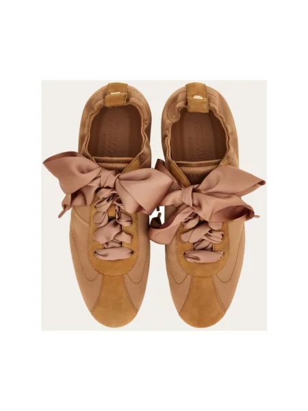 Sneakersy Ferragamo skórzane brązowe