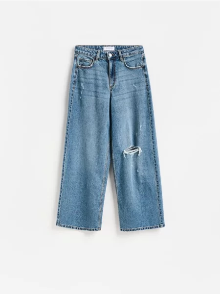 Reserved Blugi wide leg comfort albastru