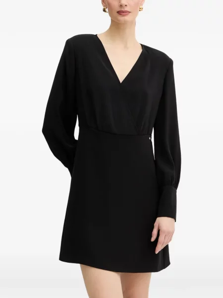 Rochie mini Armani Exchange cu decolteu în V de costum mini negru