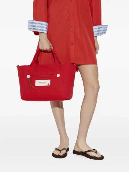 Geantă shopper Kate Spade cu autograf roșu