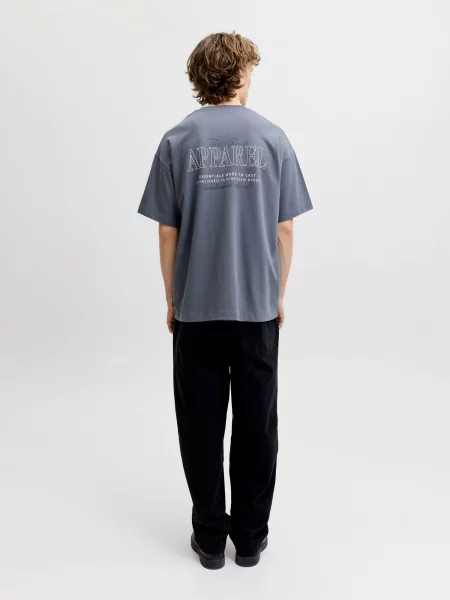 JACK & JONES Tričko JJEBARRON STUDIO sivá / tmavosivá biela