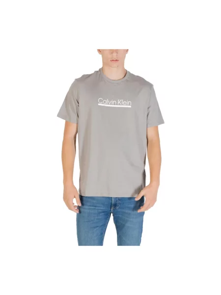 Koszulka Calvin Klein z krótkim rękawem szara