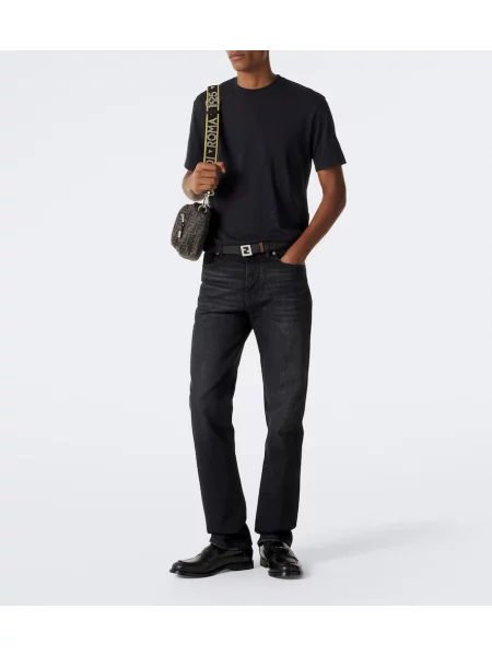 Blugi drepți Fendi negru