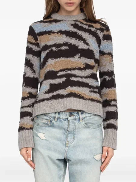 Pulover Zadig&voltaire cu decolteu rotund gri
