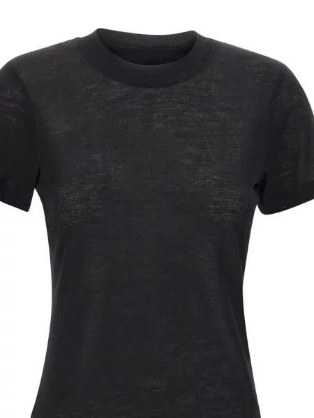 Kratak majica Filippa K s okruglim izrezom crna