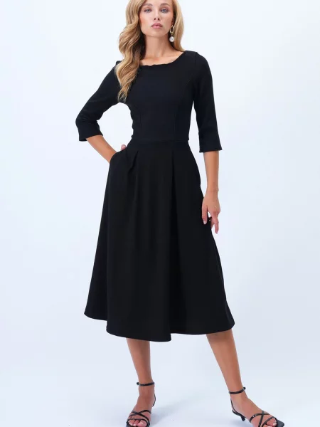 Trend Alaçatı Stili Obleka črna