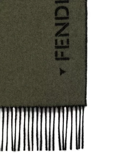 Fular Fendi cu franjuri verde