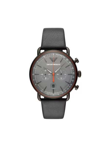Zegarek Emporio Armani skórzany szary