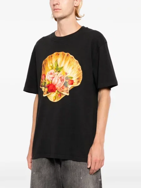 Scurt tricou Melt cu decolteu rotund negru
