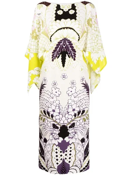 Sukienka Valentino Garavani w tropikalny nadruk garniturowa biała