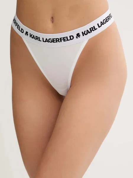 Бикини тип бразилиана Karl Lagerfeld LOGO BRAZILIAN бяло