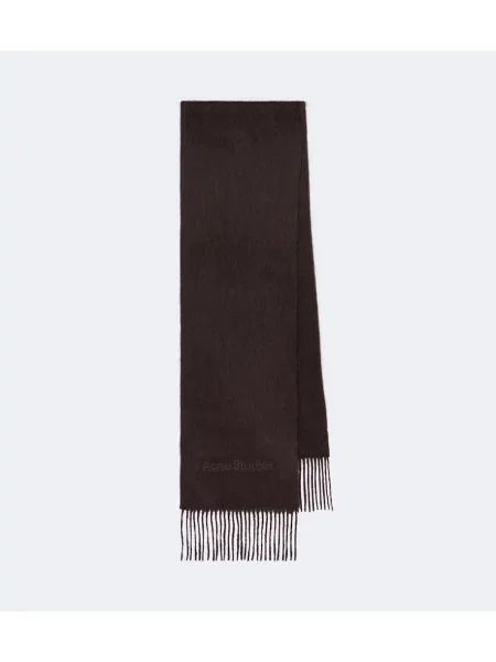 Fular Acne Studios cu franjuri de lână maro