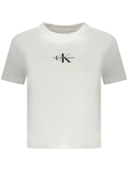 Calvin Klein Jeans Tricou Baby Tee alb