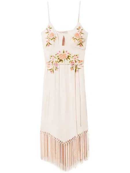 Haftowana sukienka midi Twinset w kwiatki do kolan