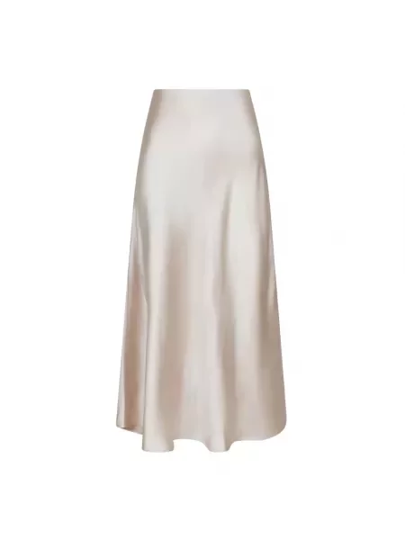 Satynowa spódnica midi Neo Noir elegancka beżowa