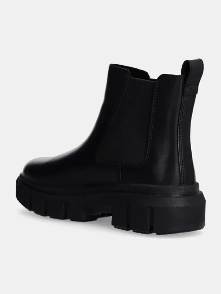 Kožené kotníkové boty Timberland Greyfield Chelsea na plochém černá