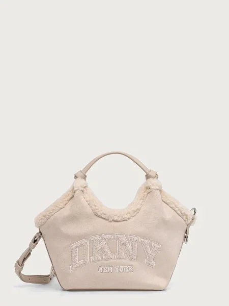 DKNY geantă crossbody pentru femei cu imitație de piele întoarsă bej