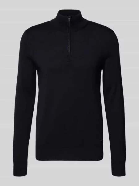 Sweter Joop! Collection ze stójką granatowy