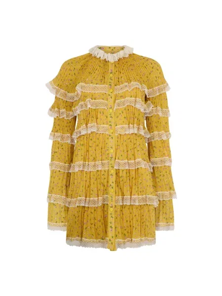 Sukienka koszulowa Philosophy Di Lorenzo Serafini garniturowa żółta