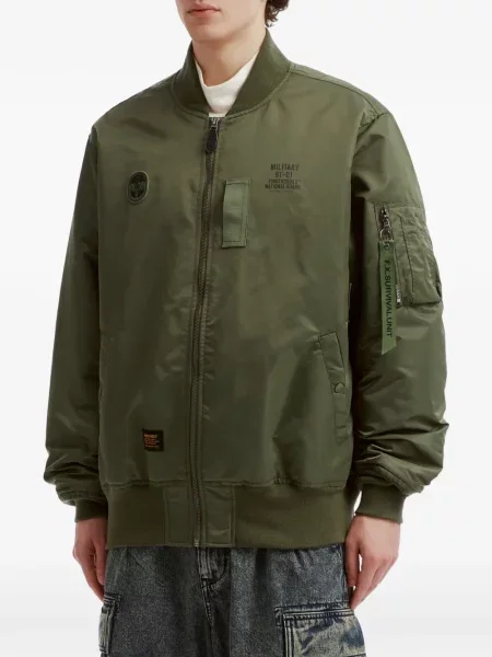 Geacă bomber Fingercroxx cu imagine verde