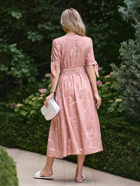 Сукня міді ISSA Plus комбінований верх бежевий