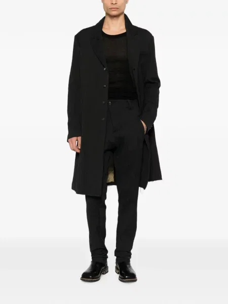 Cu centură pantaloni Masnada cu model herringbone negru