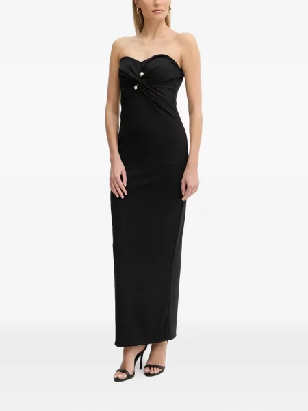 Maxi rochie maxi Fracomina cu perle de costum negru