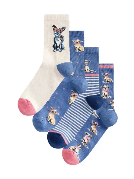 Next Șosete ecru / albastru / roz alb